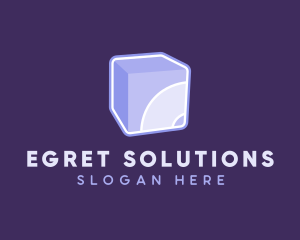 3D Purple Cube Technology logo design