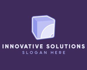 3D Purple Cube Technology logo design