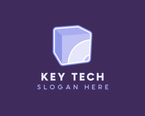 3D Purple Cube Technology logo design