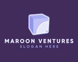 3D Purple Cube Technology logo design