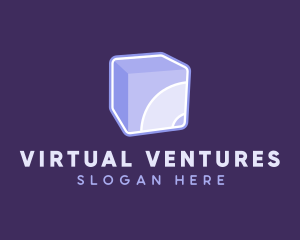 3D Purple Cube Technology logo design