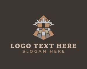 Wood - House Crown Tiles logo design