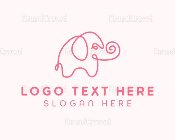 Animal Monoline Elephant Logo