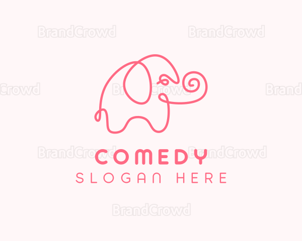 Animal Monoline Elephant Logo