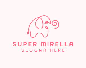 Nursery - Animal Monoline Elephant logo design
