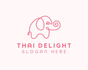 Thailand - Animal Monoline Elephant logo design