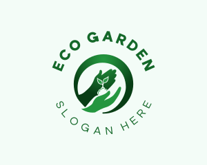 Hand Garden Plant logo design