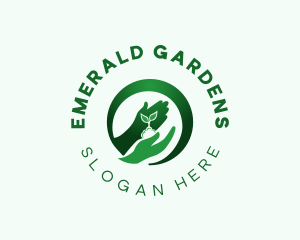 Hand Garden Plant logo design