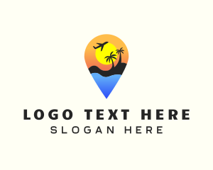 Island - Location Pin Vacation logo design
