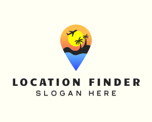 Location Pin Vacation logo design