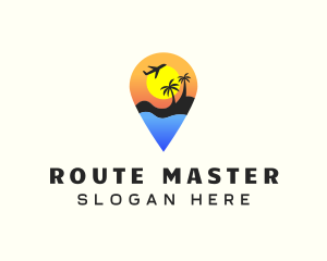 Location Pin Vacation logo design