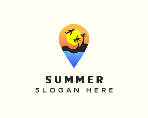 Location Pin Vacation logo design