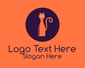 Wine Bottle Cat Logo