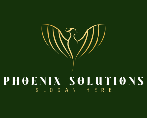 Elegant Flying Phoenix  logo design