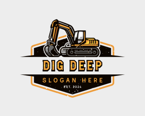 Excavator Industrial Construction logo design