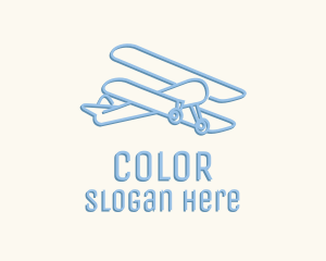 Blue Monoline Biplane Logo