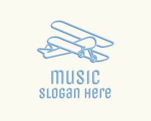 Blue Monoline Biplane Logo