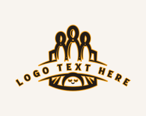 League - Bowling Bowl Pin logo design