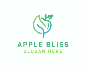 Organic Leaf Apple logo design