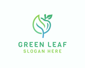 Organic Leaf Apple logo design