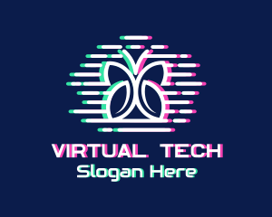 Online Gaming - Butterfly DJ Glitch logo design