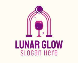 Pink Lunar Festival WIne logo design