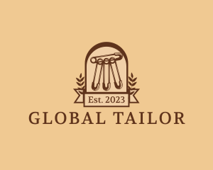 Tailor Safety Pin Sash logo design