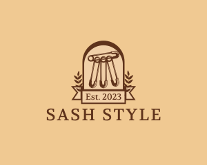 Tailor Safety Pin Sash logo design