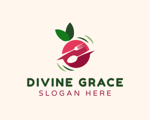 Olive Leaves - Fruit Food Utensils logo design