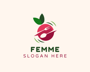 Fruit Food Utensils logo design