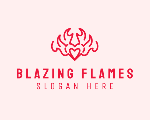 Inferno - Firey Burning Heart logo design