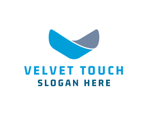 Blue Letter V logo design