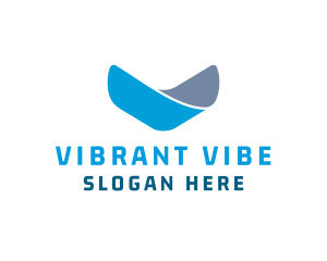 Blue Letter V logo design