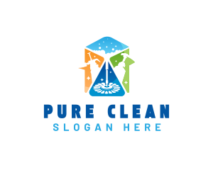 Cleaning Tools Housekeeping Chores logo design