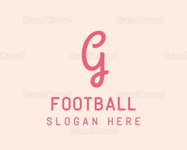 Pink Feminine Letter G Logo