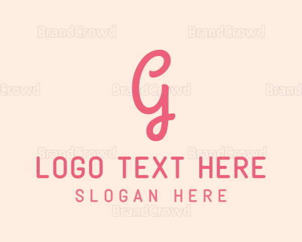 Pink Feminine Letter G Logo