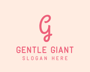 Pink Feminine Letter G logo design