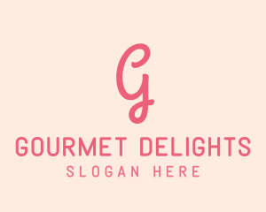 Pink Feminine Letter G logo design