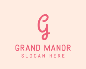 Pink Feminine Letter G logo design