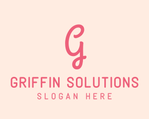 Pink Feminine Letter G logo design