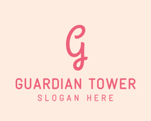 Pink Feminine Letter G logo design