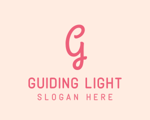 Pink Feminine Letter G logo design