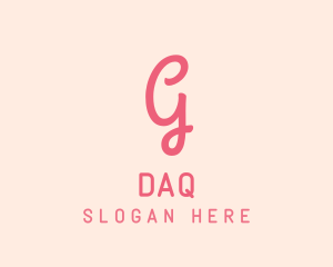 Hg - Pink Feminine Letter G logo design