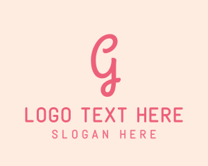 Handwritten - Pink Feminine Letter G logo design
