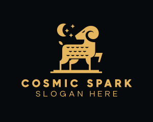 Golden Cosmic Ram logo design