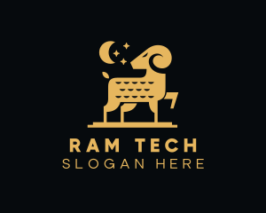 Golden Cosmic Ram logo design