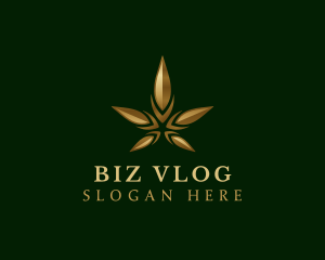 Gold Marijuana Weed logo design