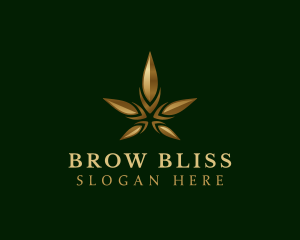 Gold Marijuana Weed logo design