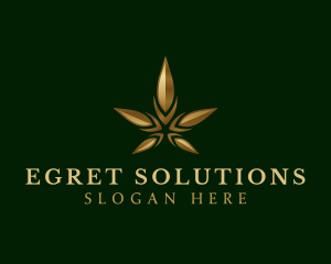 Gold Marijuana Weed logo design