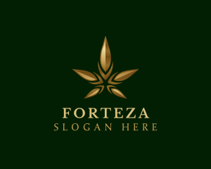 Gold Marijuana Weed logo design